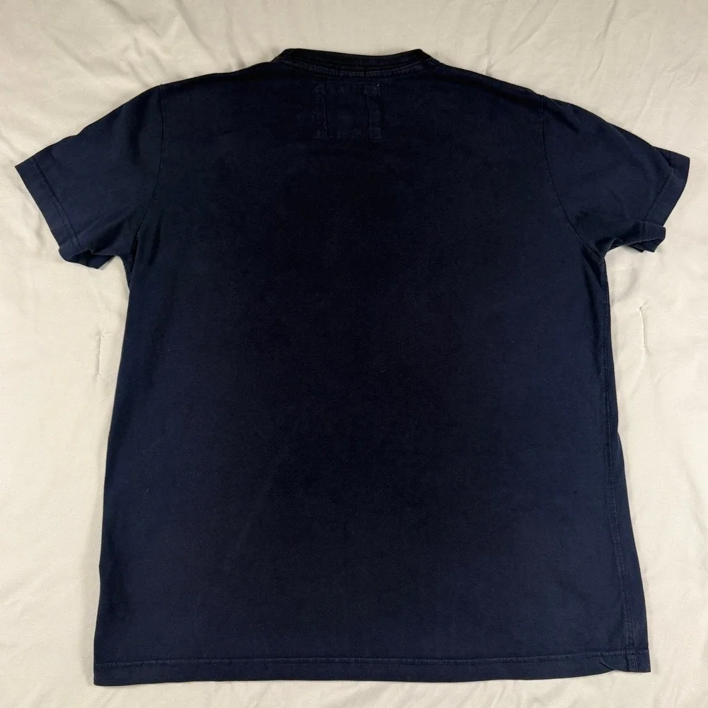 Abercrombie & Fitch Kids XXL Navy Blue Muscle‎ Fit T-Shirt Green Moose Logo